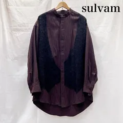 サルバム ストライプレースベストシャツ ドロップショルダー バンドカラー 長袖 ドッキング MU-B08-110 メンズ M ISItems【USED】【古着】【中古】50144383のサムネイル
