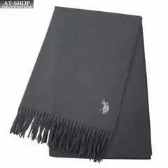 ポロ マフラー U.S. POLO ASSN メンズ レディース ロゴ刺繍 ストール USPA-2015 447648 チャコールグレー 2024AW 誕生日 プレゼント ギフト