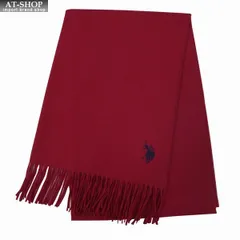 ポロ マフラー U.S. POLO ASSN メンズ レディース ロゴ刺繍 ストール USPA-2015 447698 ワインレッド 2024AW 誕生日 プレゼント ギフト