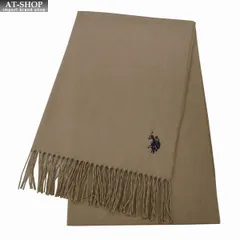 ポロ マフラー U.S. POLO ASSN メンズ レディース ロゴ刺繍 ストール USPA-2015 447760 ベージュ 2024AW 誕生日 プレゼント ギフト