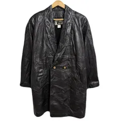 VERA PELLE ベラペレ レザーコート レザージャケット ダブルブレスト ショールカラー 黒 ブラック XSサイズ No.L080