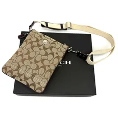 【軽やかに纏う上品サコッシュ】　COACH コーチ　スウィングパック ショルダーバッグ シグネチャー サコッシュ スリム レディース F10250　ブラウン