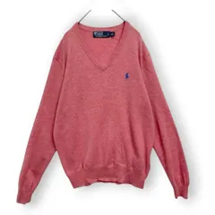 ポロラルフローレン Polo RalphLauren レアカラー ワンポイント ロゴ刺繍 ニットセーター Mサイズ ピンク系 ユニセックス