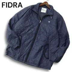 FIDRA フィドラ 秋冬 ロゴ★ 中綿 ナイロン キルティング ジャケット ブルゾン Sz.XL メンズ ネイビー 大きいサイズ