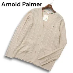 【新品 未使用】 Arnold Palmer アーノルドパーマー 秋冬 ロゴ刺繍★ Vネック カーディガン ニット Sz.M メンズ