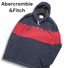 Abercrombie&Fitch アバクロンビー＆フィッチ 秋冬 トナカイ刺繍★ フーディー プルオーバー パーカー Sz.M メンズ ネイビー