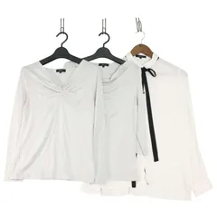 3枚セット★ COMME CA ISM コムサイズム ツイストフロント ドレープ リボン カットソー シャツ Sz.7 シャツ9 レディース