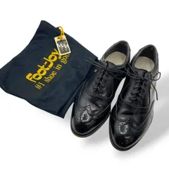 美品　フットジョイ　ゴルフシューズ　ウィングチップ　レザーシューズ　本革　黒　ブラック　USA製　アメリカ製　56903