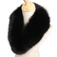 SAGA FOX サガフォックス 秋冬 毛皮★ リアル フォックス ファー ショール ティペット マフラー Sz.なし レディース 黒