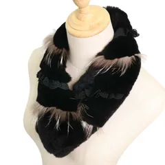 MAGGY TOKYO マギー トウキョウ 毛皮★ リアル フォックス ラビット ファー レース マフラー ショール Sz.F レディース