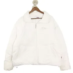 FILA フィラ 秋冬 ロゴ刺繍★ 中綿 フルジップ ジャケット ブルゾン Sz.M メンズ 白