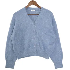 a.v.v アーヴェヴェ 秋冬 ラメ★ ニット カーディガン 羽織り Sz.L レディース 水色 青系