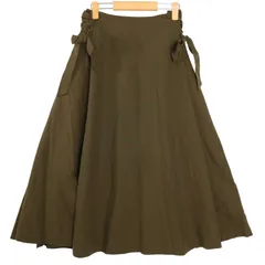 Khaju カージュ 秋冬 ナイロン100％★ リボン フレア Aライン スカート Sz.F レディース 日本製のサムネイル