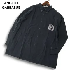 ANGELO GARBASUS アンジェロ ガルバス 秋冬 ロゴ刺繍★ テンセル オーバーサイズ 長袖 シャツ Sz.LL メンズ 大きいサイズ