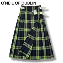 【新品】オニールオブダブリン シップス ファッションキルト プリーツ ラップ ロングスカート グリーン GB10 M〜L ウール アイルランド製
