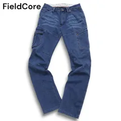 FieldCore ワークマン 裏起毛★ USED加工 4D 防風 ウォーム ストレッチ デニム パンツ ジーンズ Sz.L メンズ 作業服