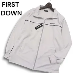 未使用★ FIRST DOWN ファーストダウン 通年★ ロゴ ジャケット ブルゾン Sz.L メンズ 灰 グレー