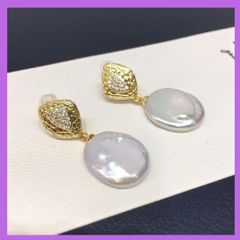 淡水バロックパール ピアス 大粒 本真珠 - メルカリ