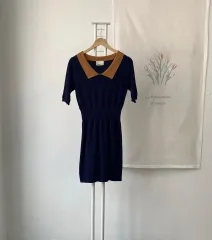 * カラ ニットワンピース