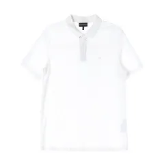 エンポリオアルマーニ 白 ロゴ バックプリント 半袖 カラーTシャツ ポロ Tシャツ XL