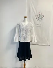 ZARA エンブロイダリー レース カーディガン S-M