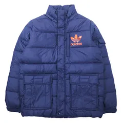 adidas originals ダウンジャケット S ネイビー ポリエステル フード収納式 トレフォイルロゴ