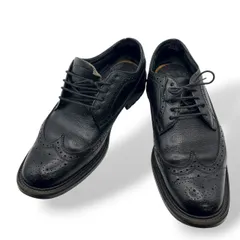 良品　リーガル　ウィングチップ　レザーシューズ　ビジネスシューズ　ドレス　シボ　メダリオン　本革　黒　ブラック　26cm
