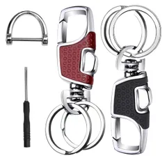 新品 [roseddy] キーホルダー 車 キーリング メンズ おしゃれ 人気 カラビナ キーホルダー 鍵 キーオーガナイザー 金属製 高い耐久性 バイク 家の鍵 自転車 車 スマート キー キーホルダー ダブル リング 便利 デザインFT-QCYSG