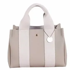 ミニトートバッグ 2way 男女兼用トートバッグ ショルダーバッグ ライトグレー