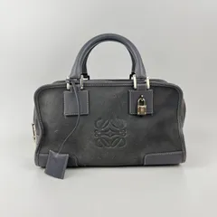 【中古】LOEWE ロエベ アナグラム アマソナ28 ハンドバッグ グレー スエード ヴィンテージ レディース【中古美品】HIBUOCHI VINTAGE