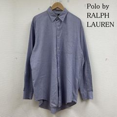 美品☆ポロラルフローレン ストライプドビッグシャツ 裾ポニー 現行