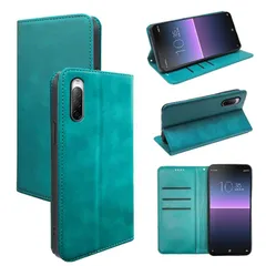 に適用するXperia 10 II エクスペリア 10 II docomo SO-41A au SOV43 ケース 手帳型 ノートブック型携帯電話保護カバー多機能携帯電話ホルスター財布携帯電話ホルダーバンプパターンテクスチャ耐久性摩擦耐性携帯電話ケース男性と女