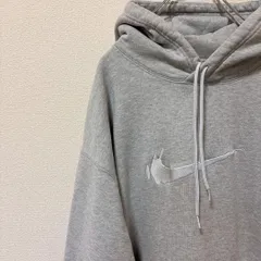 NIKE SB ナイキ フーディー グレー L 刺繍スウッシュ オーバーサイズ