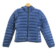 アディダス ダウンジャケット ジャンパー アウター スポーツウエア レディース Sサイズ ブルー adidas 【中古】