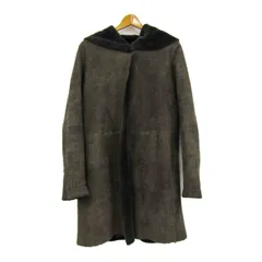 エストネーション ロングコート ムートン レザーコート アウター unknown 英国製 羊革 レディース 6サイズ ブラウン ESTNATION 【中古】