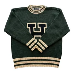 TOMMY HILFIGER トミーフィルフィガー ニットセーター 緑  フラッグタグ Hロゴ トレーナー レディース Mサイズ
