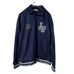 Z1573【美品】LOGOS DAYS ロゴスデイズ スタジャン フェイクスエード ネイビー サイズM