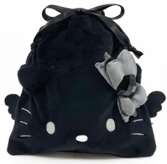 ハローキティ フェイス巾着 ブラック HELLO KITTY BLACK ANGEL