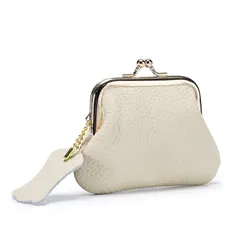 【迅速発送】小銭入れ がま口 コインケース かわいい ミニポーチ メンズ レディース クコンパクト ミニマルな収納ケース リップ付き (ホワイト) 0