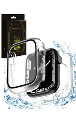 新品 【AriRi（アリリ）】 スマートウォッチ カバー ケース 2in1 完全防水 シリーズ 11/se3/10/9/8/7/6/5/4 40mm/41mm/44mm/45mm/42mm/46mm (クリア 45mm)