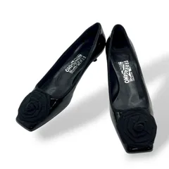 極美品 サルヴァトーレフェラガモ パンプス 24.5 エナメル ヴァラリボン 美品 Salvatore Ferragamo サルヴァトーレフェラガモ ヴァラリボン