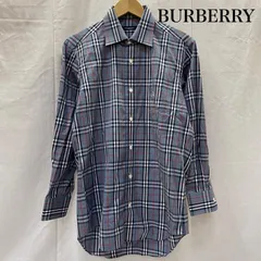 バーバリーロンドン ノバチェック 長袖シャツ 刺繍ロゴ blue CHOYA株式会社製 メンズ - ISItems【USED】【古着】【中古】50144259
