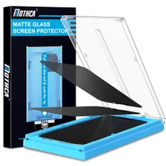 新品 Mothca 【覗き見防止+アンチグレア】iPhone 16e/iPhone 14/iPhone13/iPhone 13 Pro用 ガラスフィルム 自動位置決めBOX 覗き見防止 2枚 さらさら失敗なし 貼り付け超簡単 保護フィルム 全面保護 強化極細黒