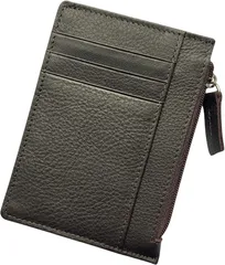 Four leaf コンパクトx収納力 薄型 財布 小銭入れ付き カードケース フラグメントケース ミニ財布 ウォレット 小さい財布 薄い 本革 牛革 ６枚収納(ダークブラウン)