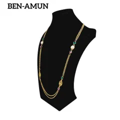 BEN AMUN 2連 ネックレス ロング カラーストーン