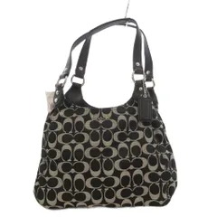 コーチ COACH シグネチャー ホーボーバッグ キャンバス 黒 ブラック