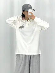 ルーキーCK9735: ポロ アイボリー 長袖 カラーTシャツ