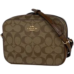 コーチ COACH シグネチャー ショルダーバッグ 斜め掛け ショルダーバッグ コーティングキャンバス ブラウン 91677 レディース 【中古】