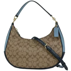 コーチ COACH シグネチャー ショルダーバッグ ワンショルダー ハンドバッグ ショルダーバッグ コーティングキャンバス ブラウン ブルー レディース 【中古】