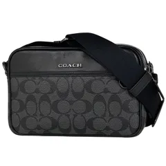 コーチ COACH シグネチャー ショルダーバッグ 斜め掛け ショルダーバッグ コーティングキャンバス ブラック C4149 メンズ 【中古】